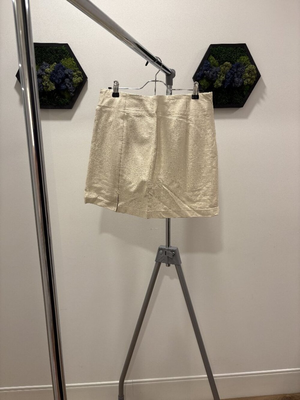 Cream Pleather Miniskirt